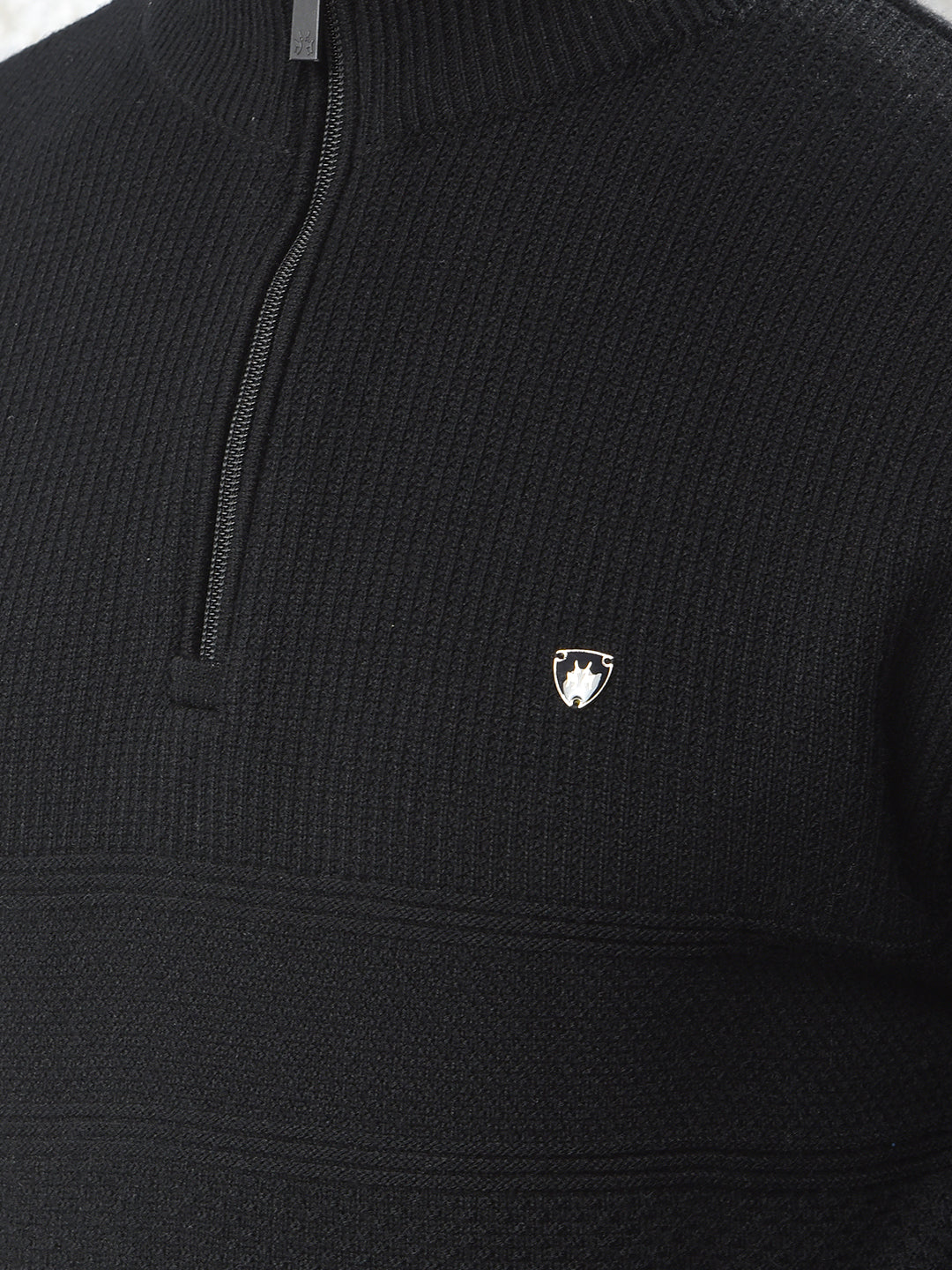 Breathable Black Knitted Sweater