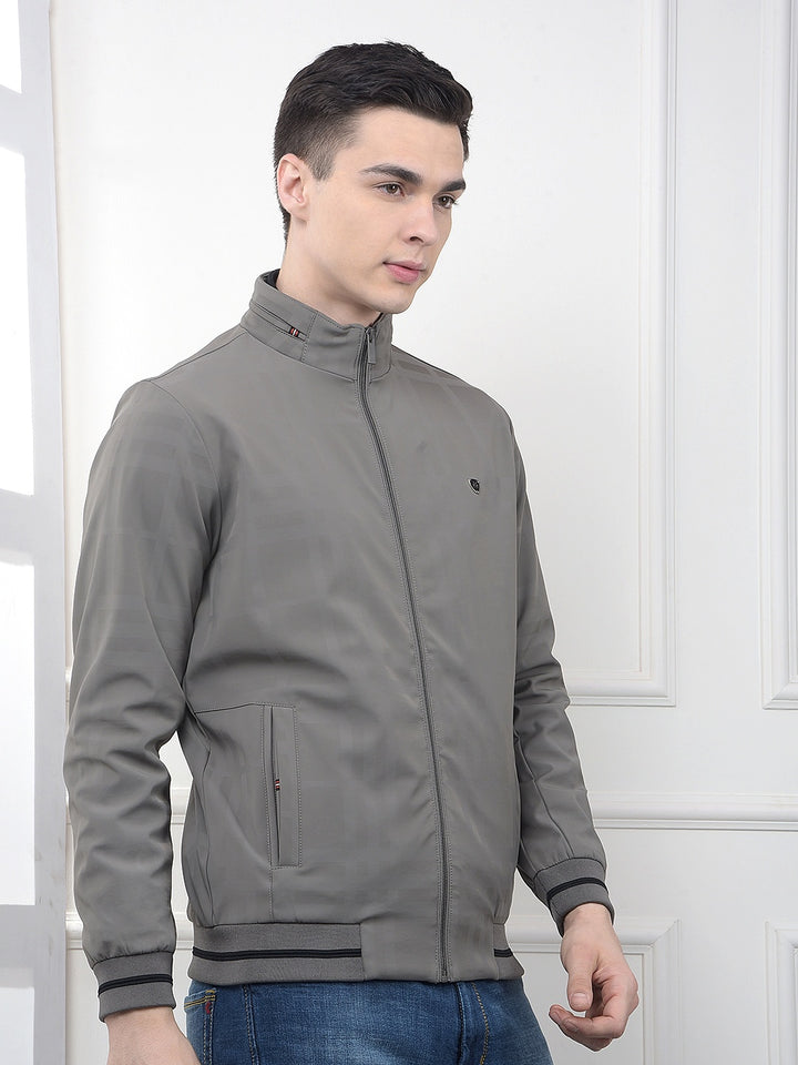 Beige Checked Puffer Jacket