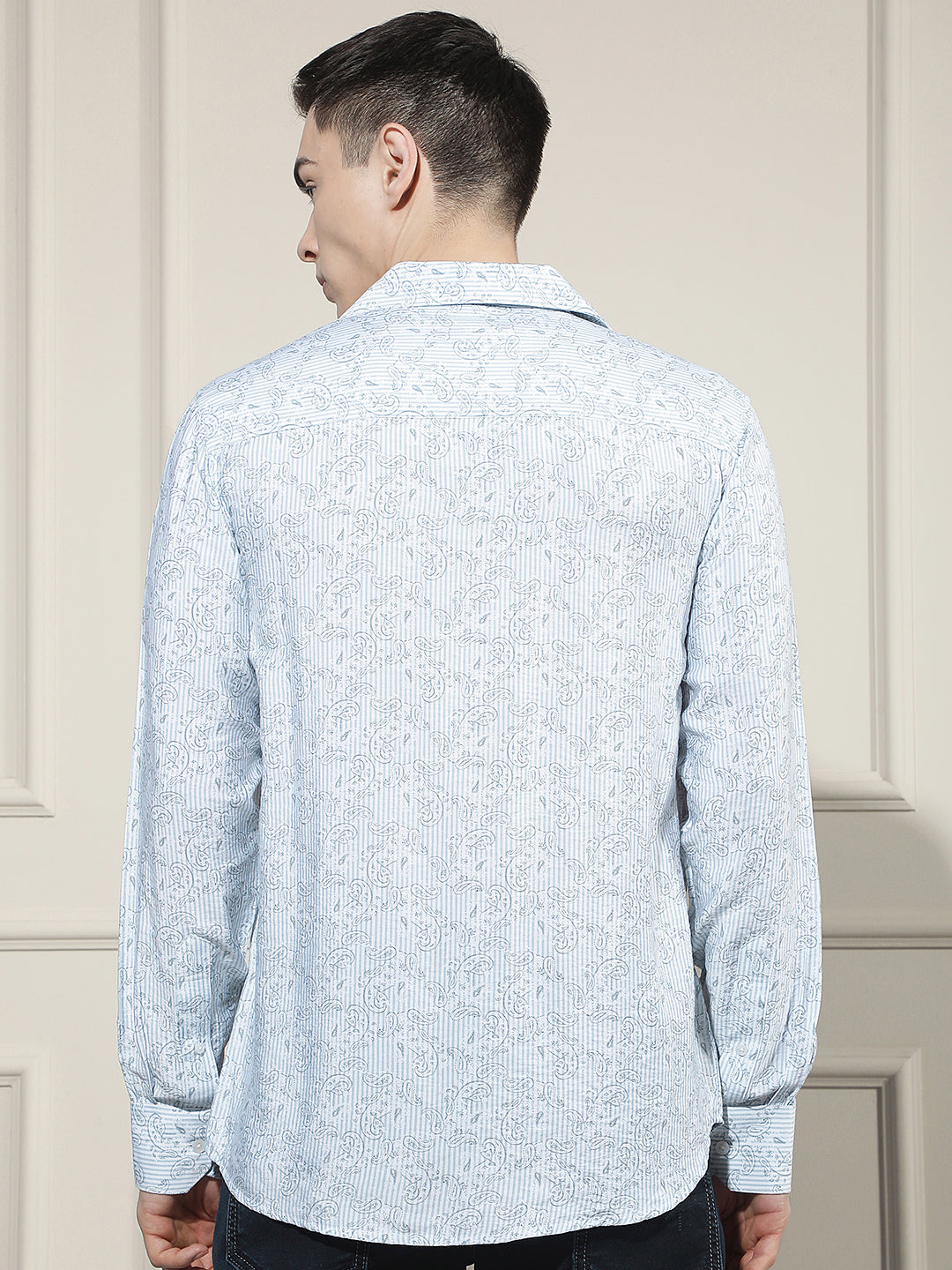 Relaxed Pacific Blue Printed Shirt