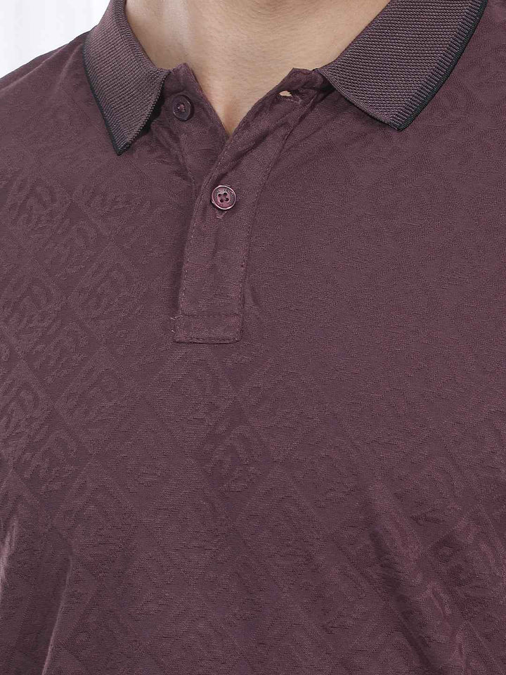 Wine Jacquard Polo T-Shirt