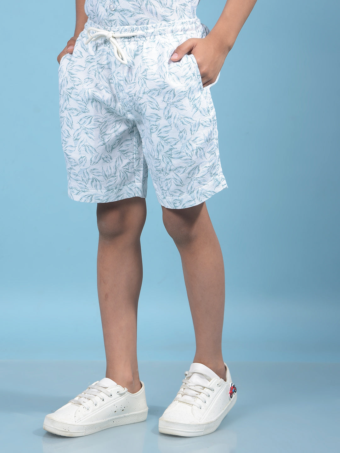 Green Floral Print Shorts