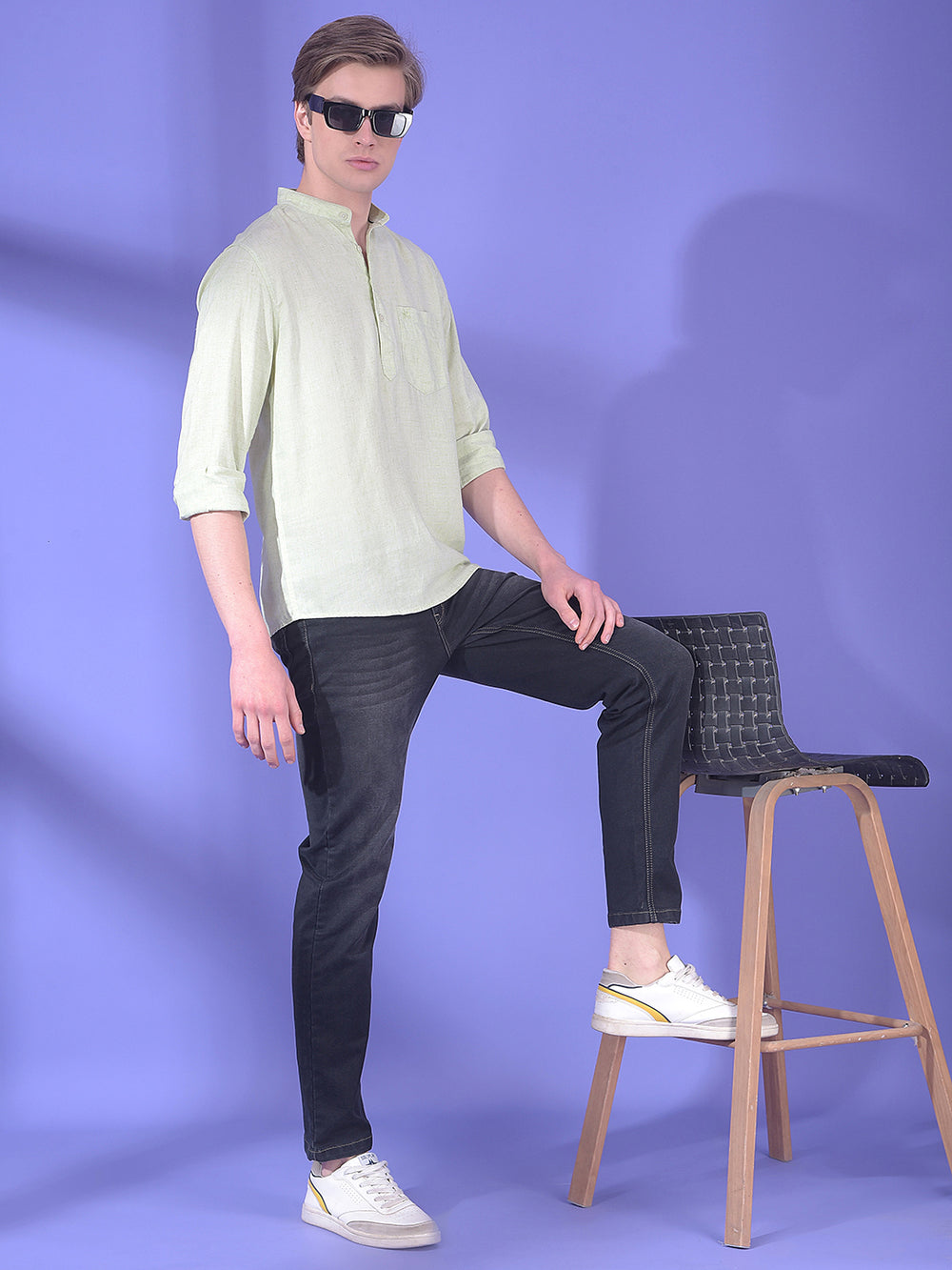 Loom Celadon Green Linen Kurta