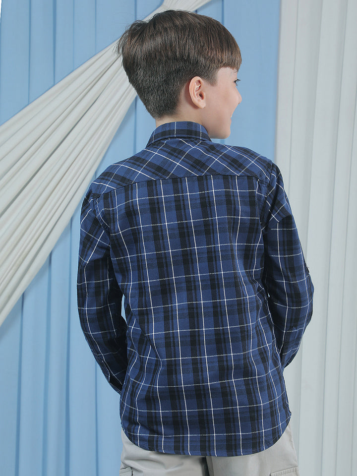 Blue Checked Corduroy Shirt