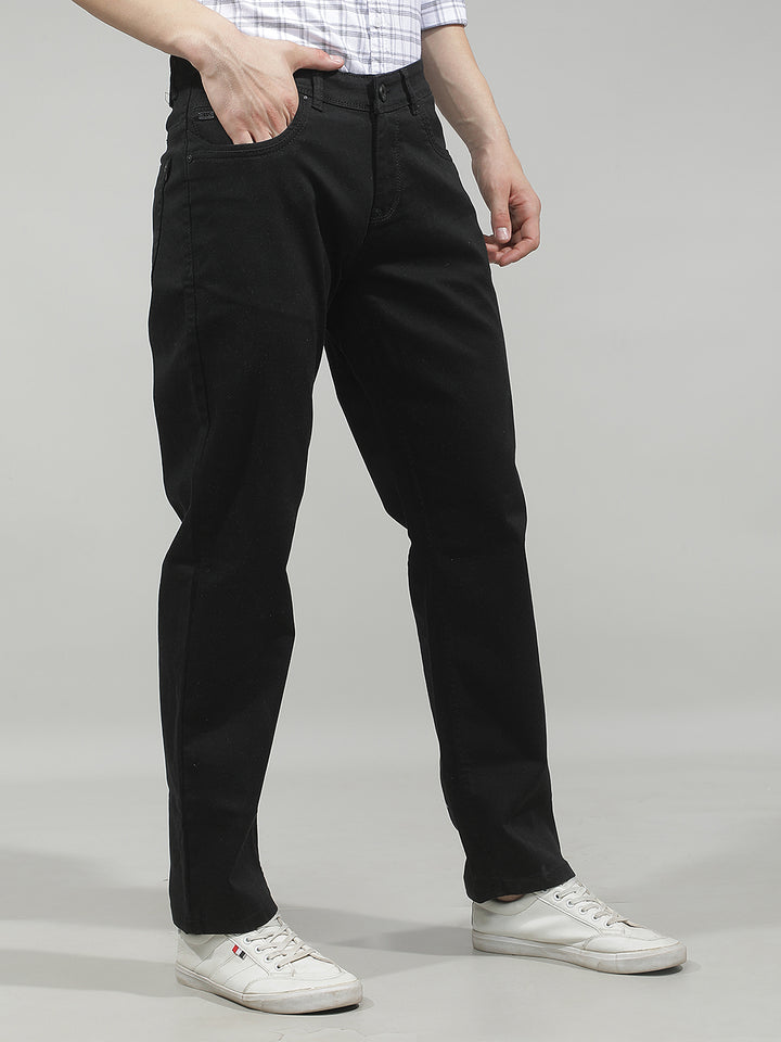 Chic Obsidian Black Straight Jeans