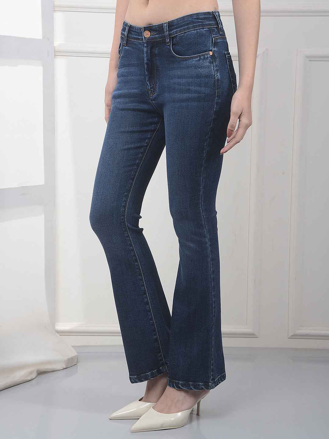 Blue Retro Bootcut Jeans