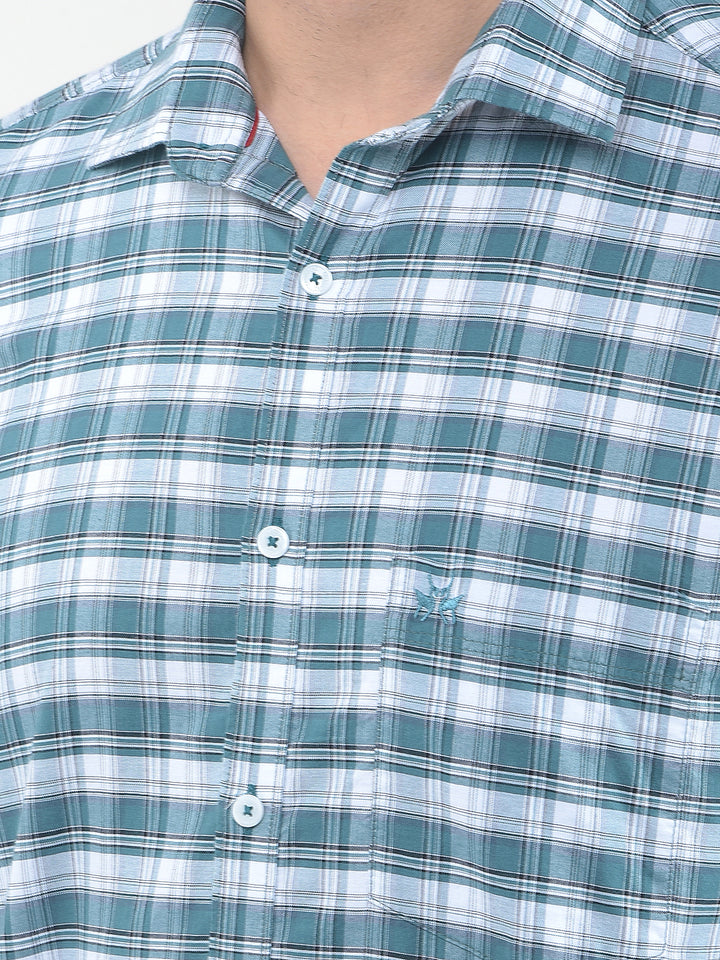 Zen Teal Check 100% Cotton Shirt