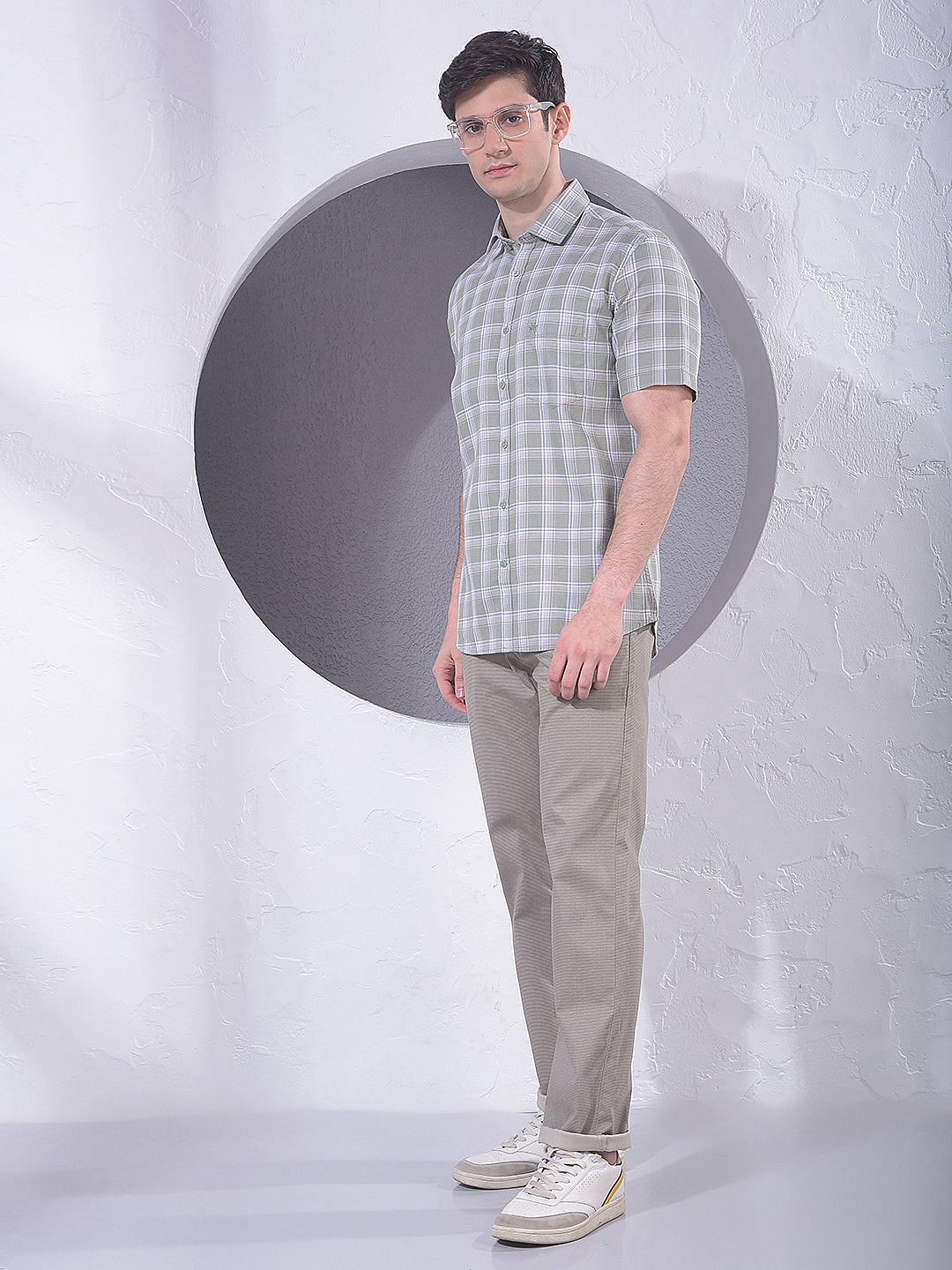 Green Checked 100% Cotton Shirt