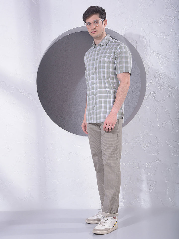 Green Checked 100% Cotton Shirt