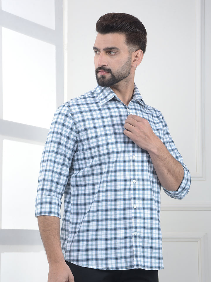 Talon Blue Checked 100% Cotton Shirt