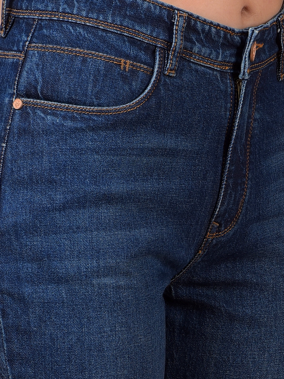 Blue Bootcut 100% Cotton Jeans