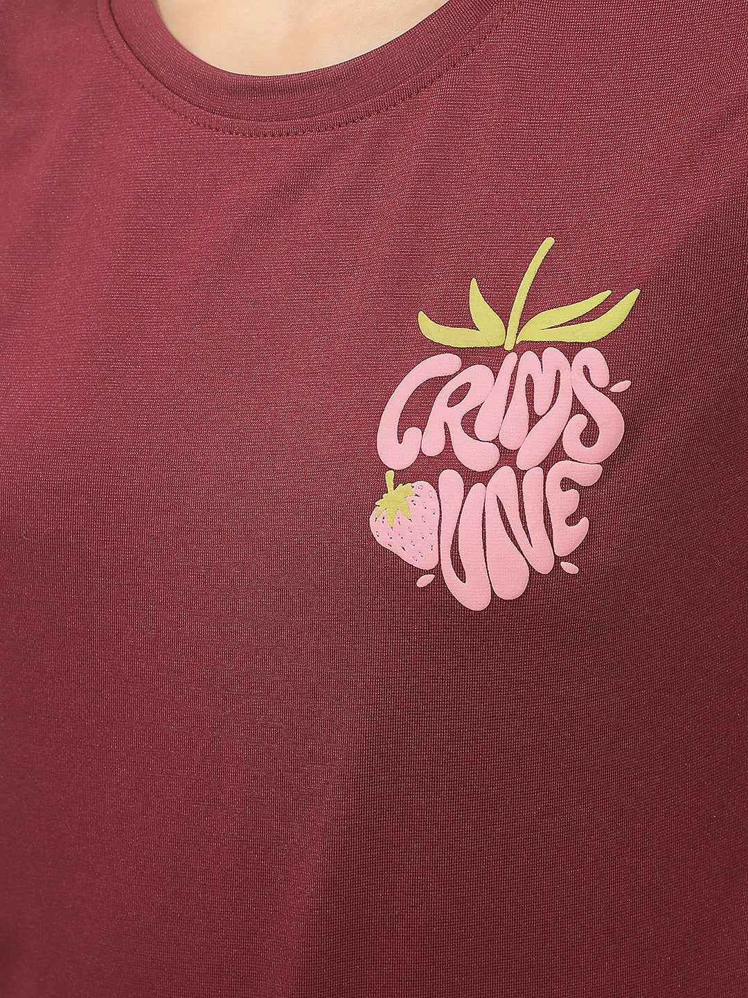 Maroon Graphic Print T-Shirt