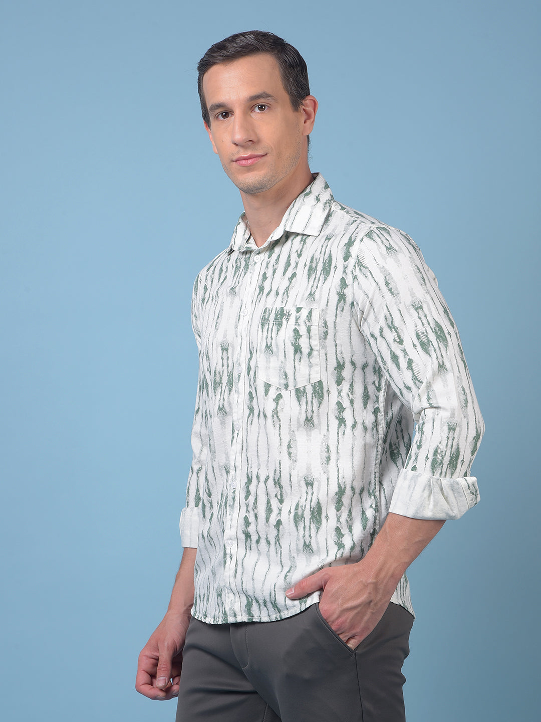Green Printed Shirt