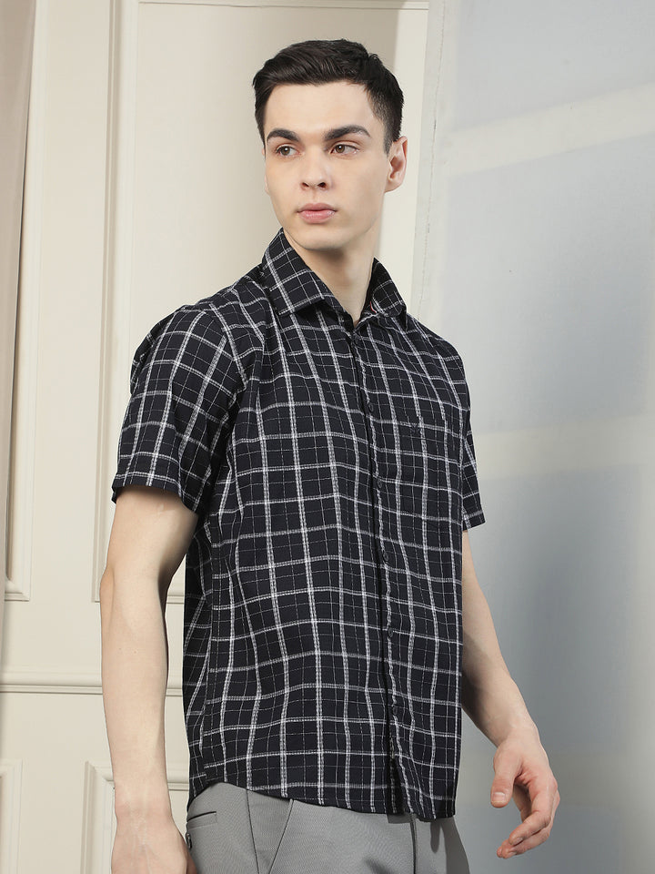 Black Checked 100% Cotton Shirt