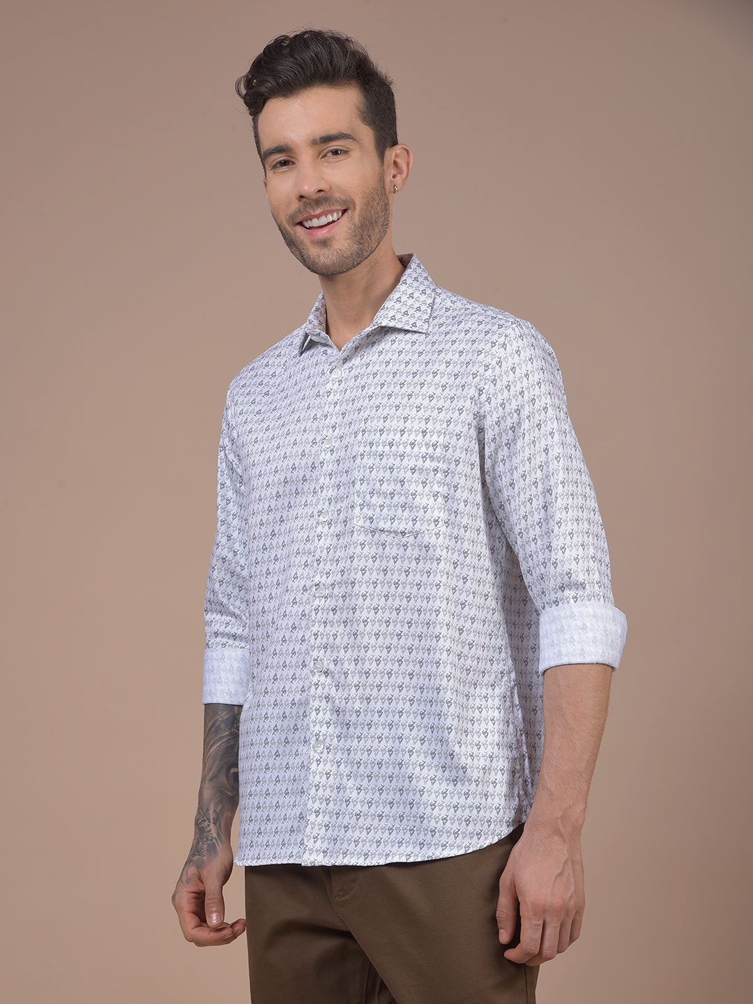 White Printed Shirt