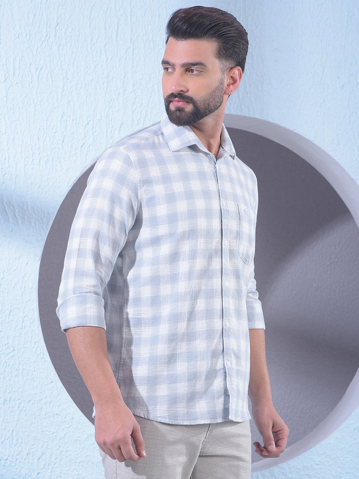 Grey Checked 100% Cotton Shirt