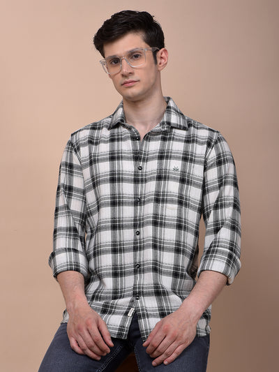 Olive Checked 100% Cotton Shirt