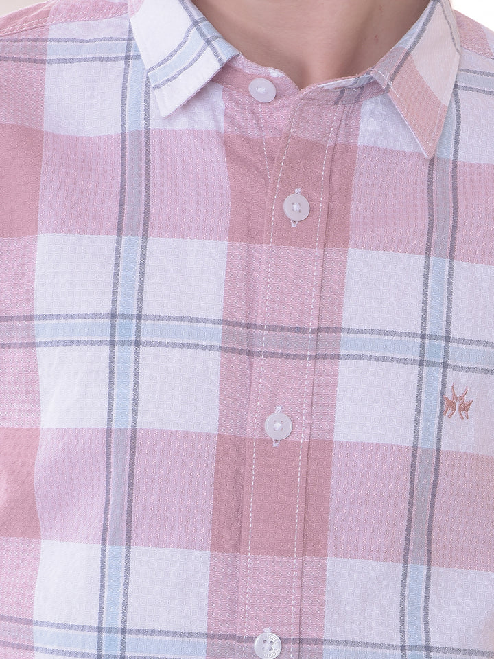 Pink 100% Cotton Checked Shirt
