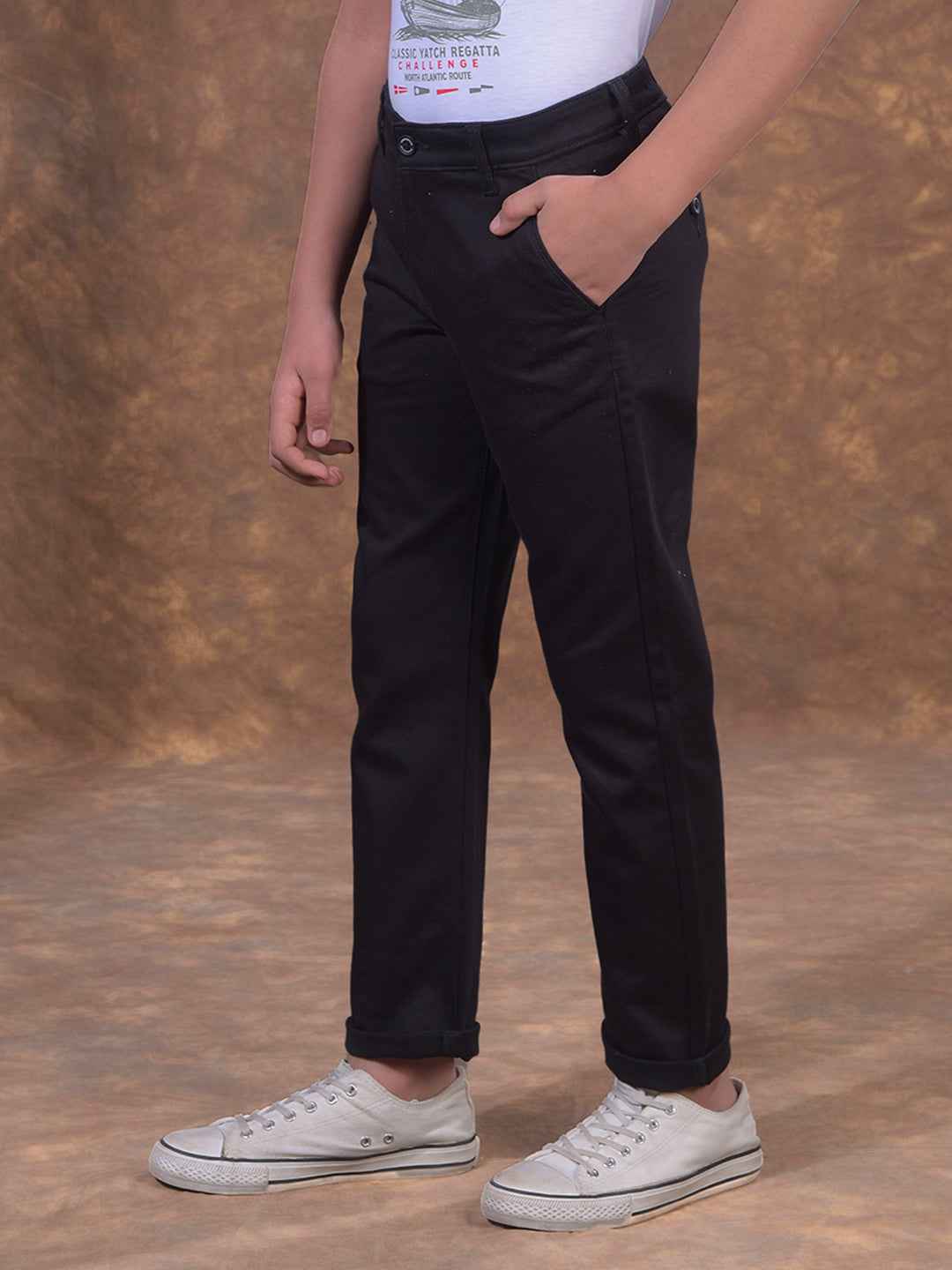 Black Textured Casual Shirt