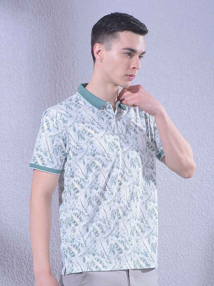 Green Floral Print T-Shirt