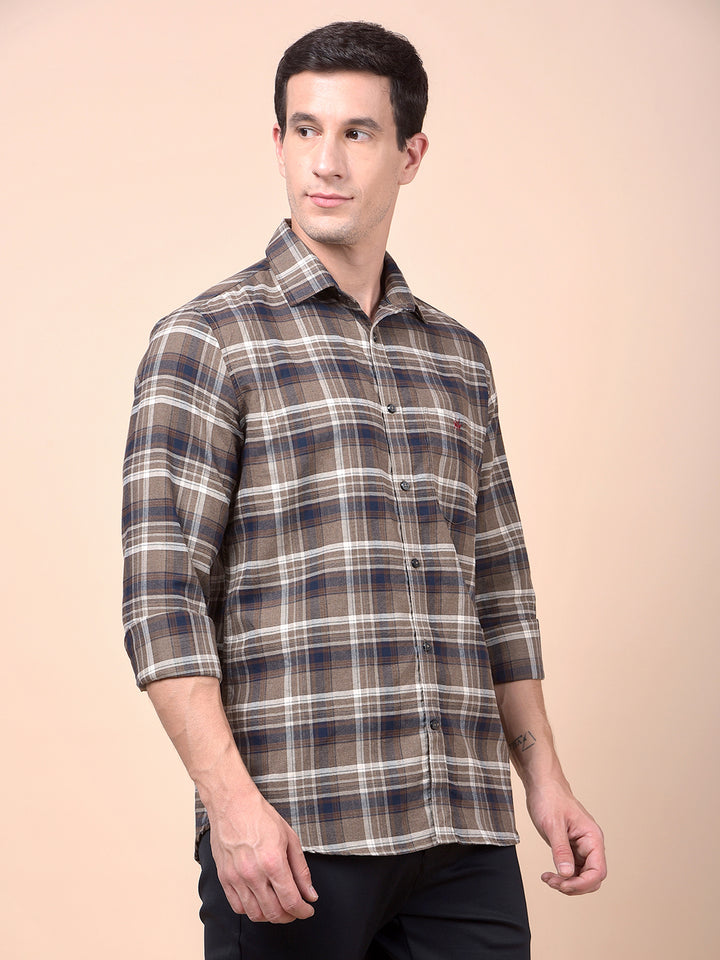 Brown Checked Shirt