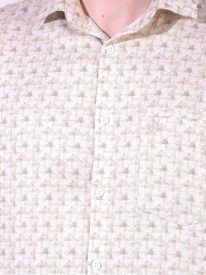 Beige Printed Shirt
