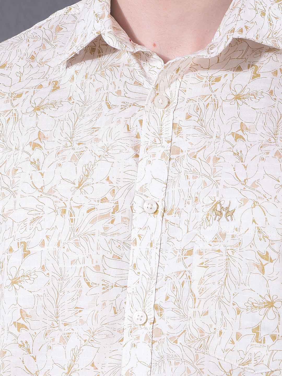 Olive Floral Print Shirt