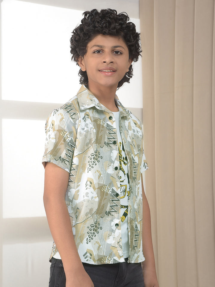 Multicolor Graphic Print Shirt with T-Shirt