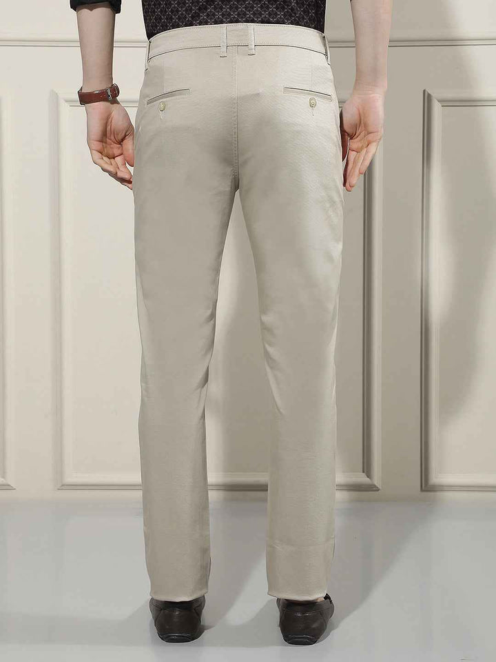 Classic Beige Dobby Trousers