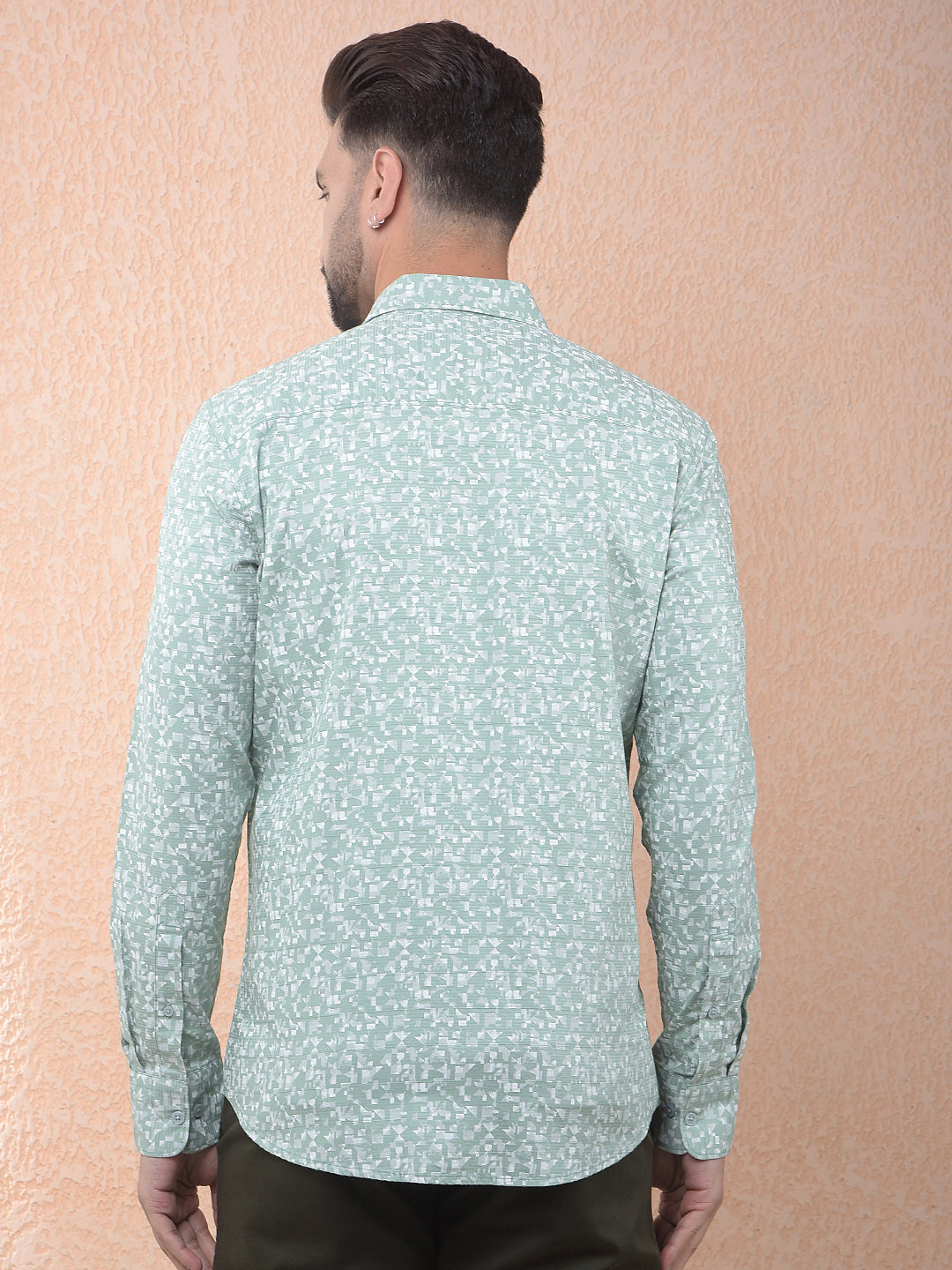 Green Printed 100% Cotton Shirt