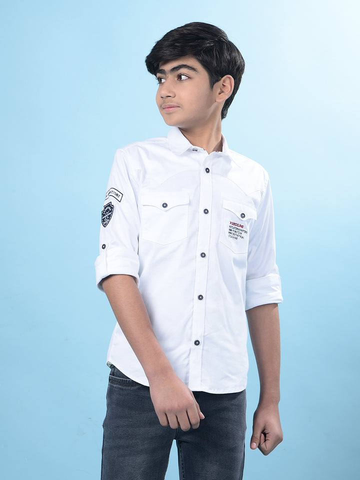 White Double-Pocket Shirt