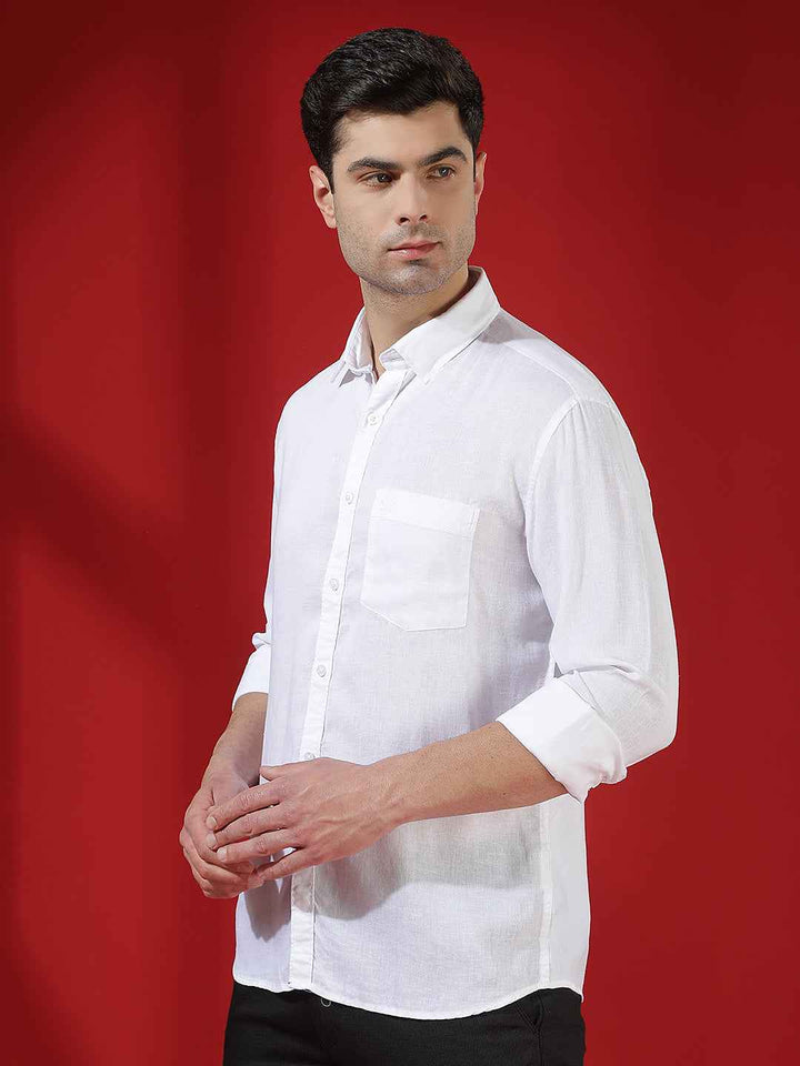 White Pure Linen Breeze Shirt