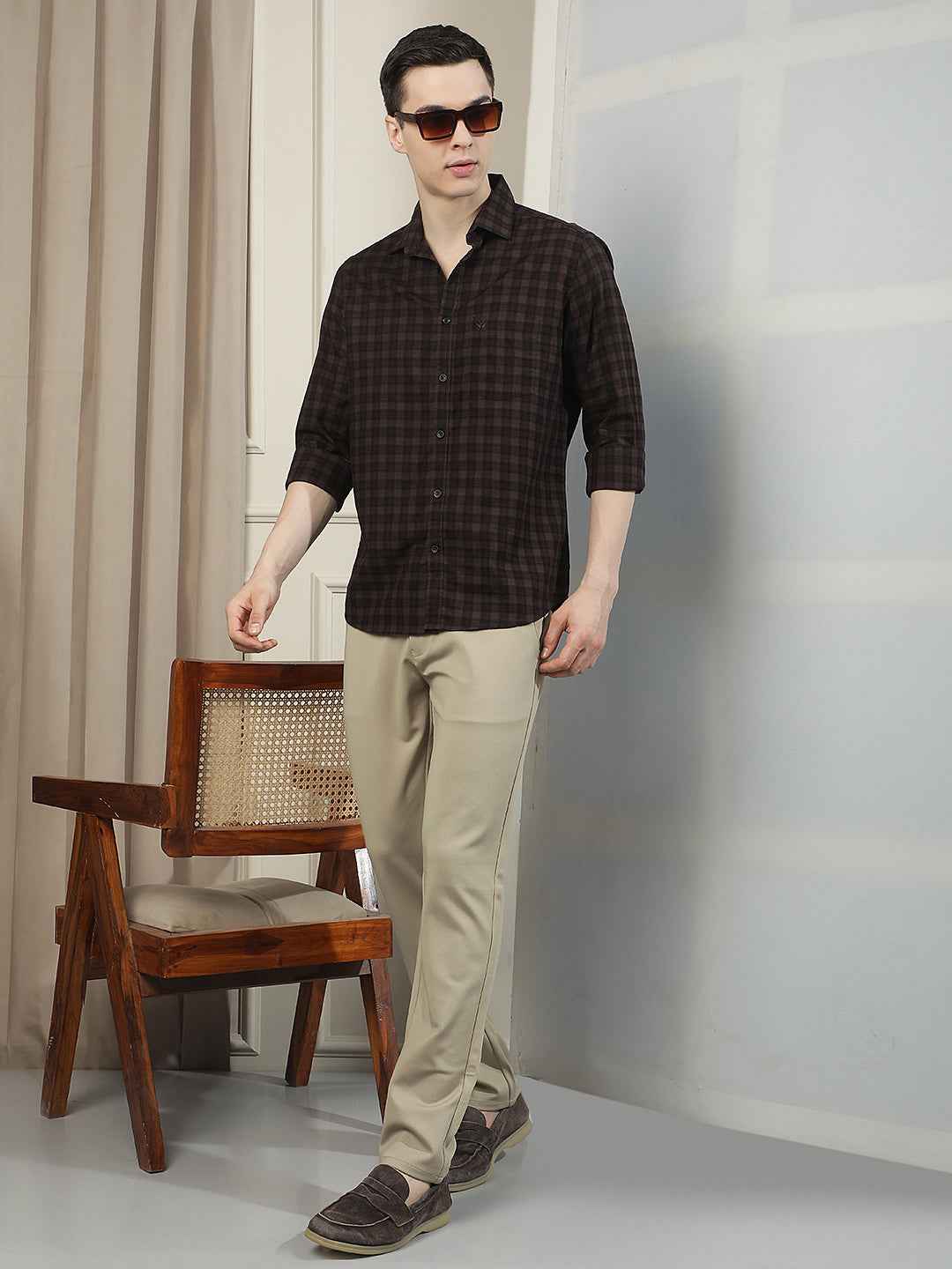 Beige Smart Wear Knitted Trousers