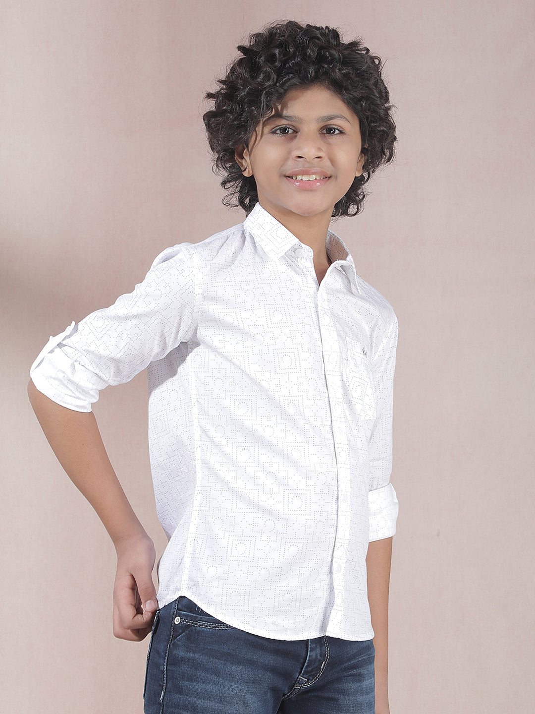 Radient White Printed Shirt