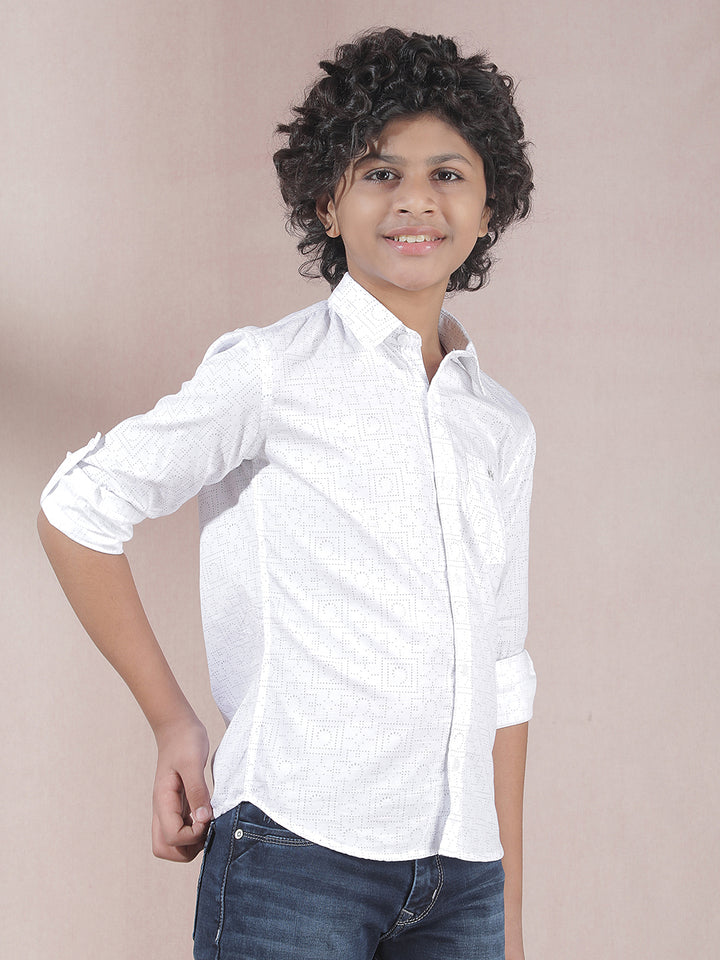 Radient White Printed Shirt