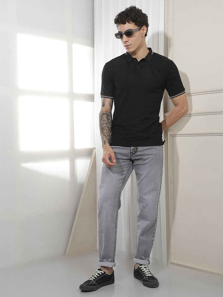Grey Straight Casual Jeans