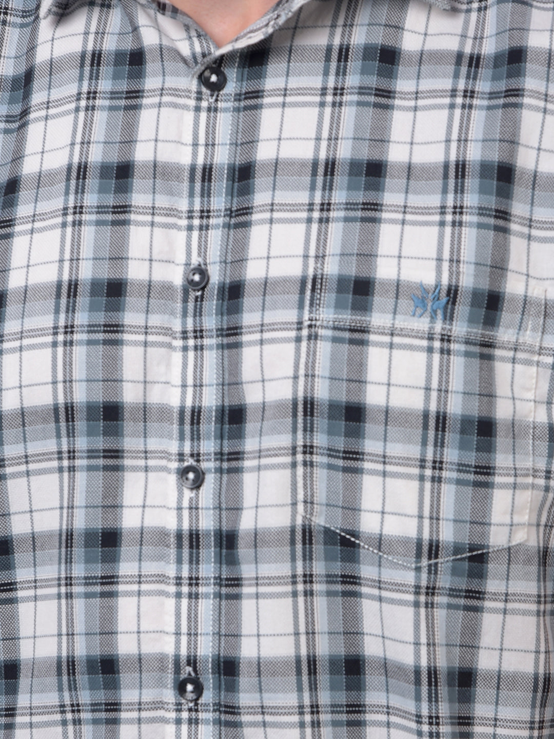 Blue Checked 100% Cotton Shirt