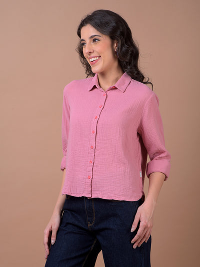 Pink Textured Shirt