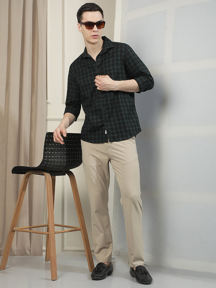 Structured Oatmeal Beige Chino Trousers