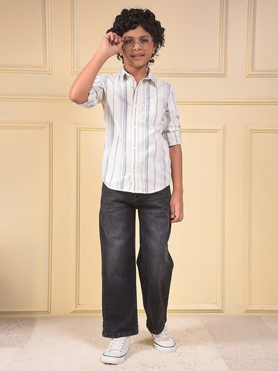 Black Dark Wash Baggy Jeans