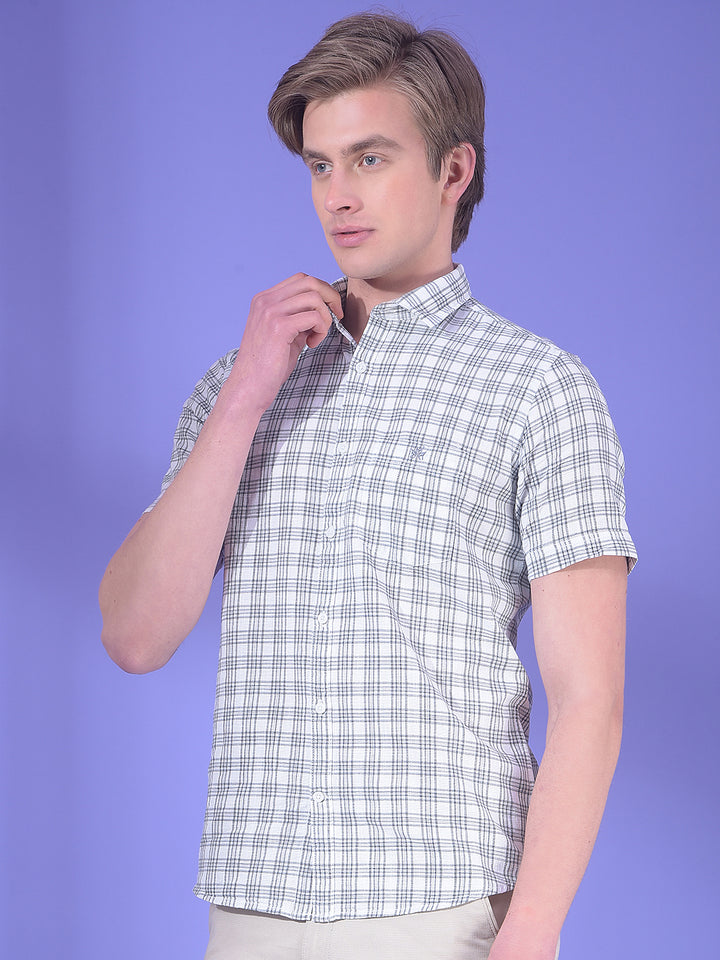 White Checked 100% Cotton Shirt
