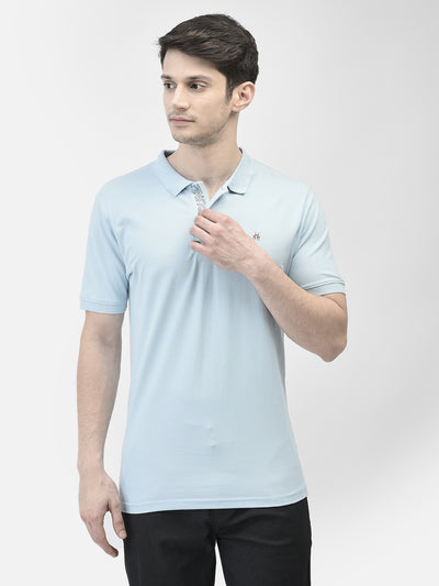 Blue Polo Neck T-Shirt