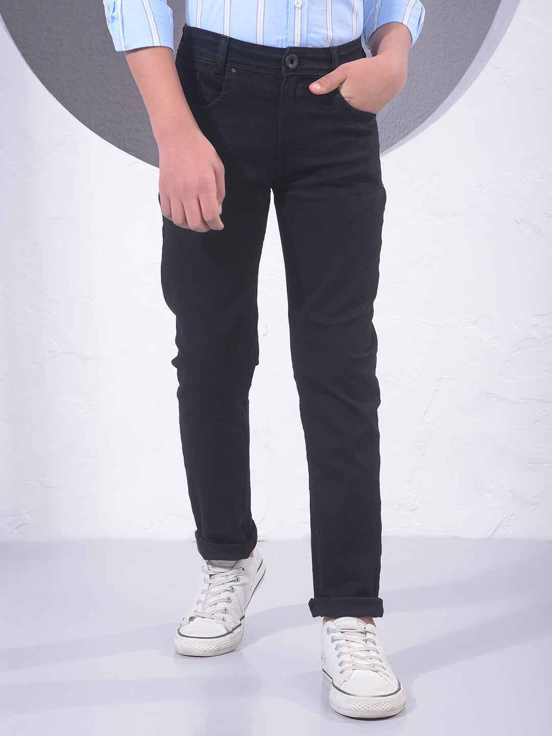 Jet Black Streetwear Jeans