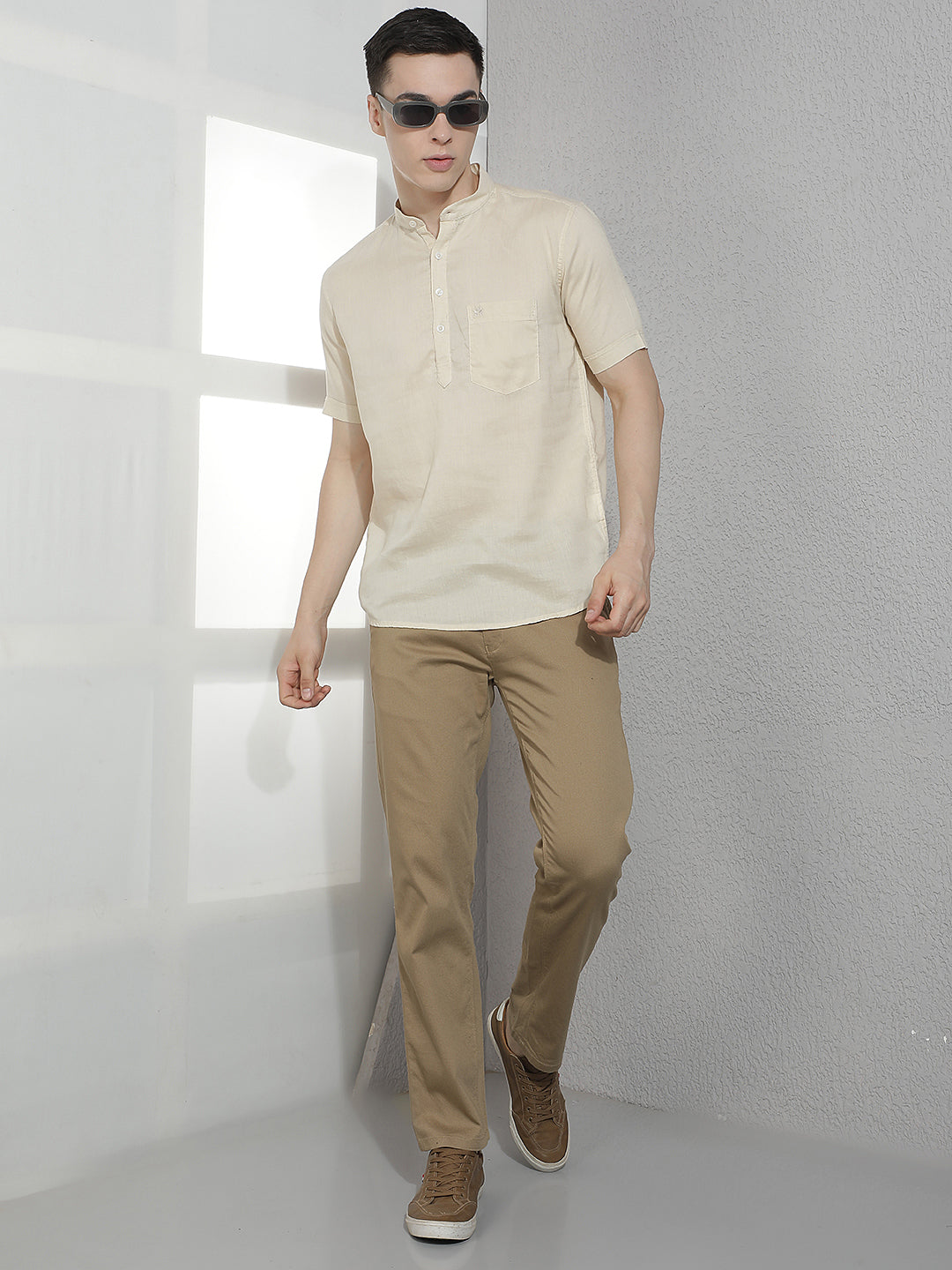 Natural Beige Linen Kurta