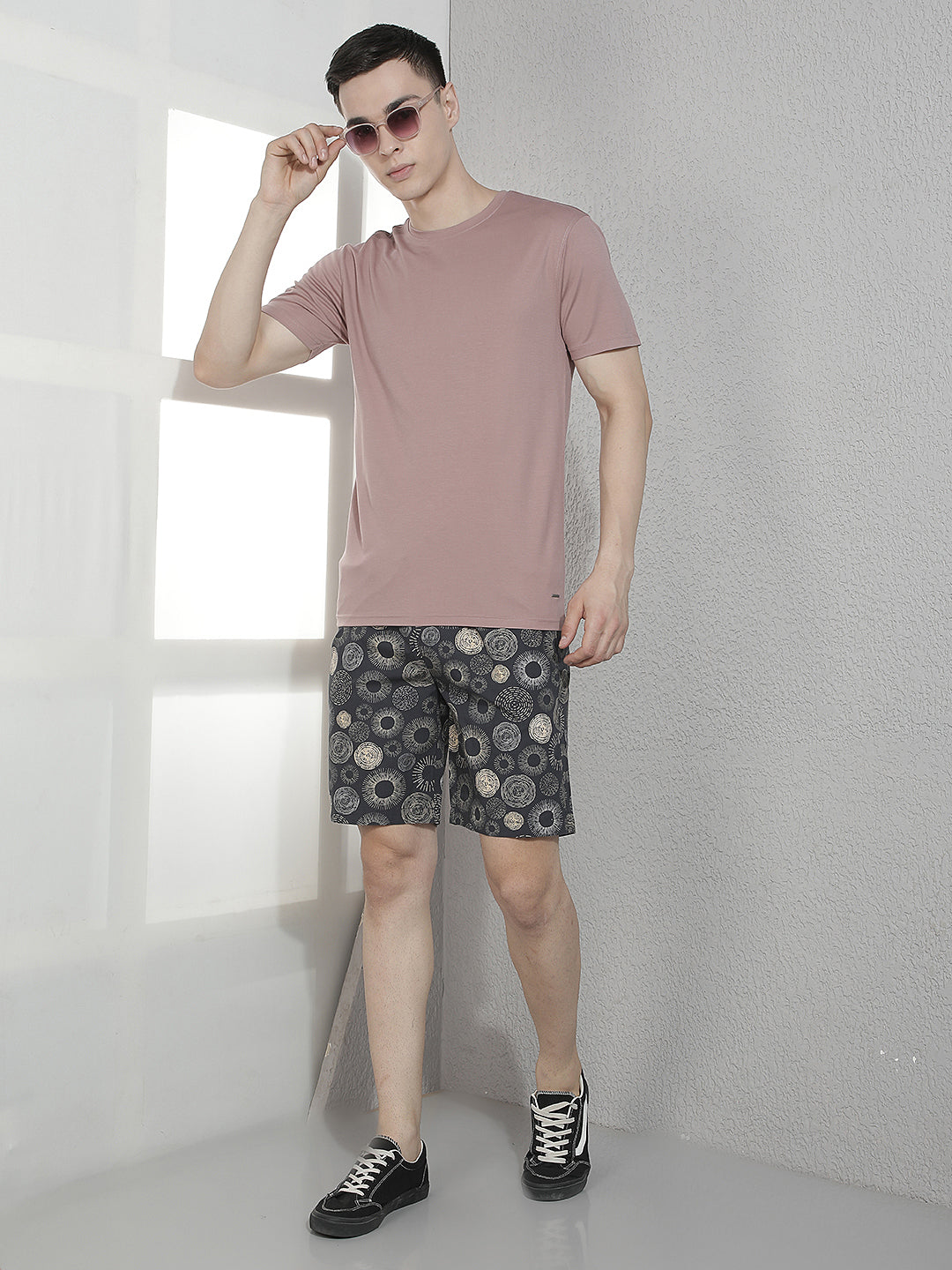 Stylish Dusty Pink Crew Neck T-Shirt