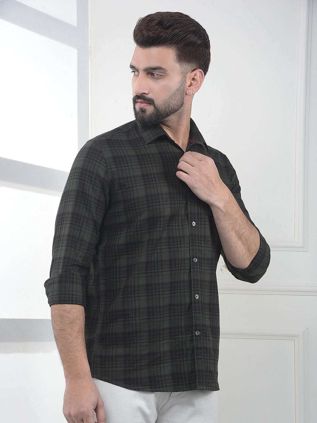 Apex Hunter Green Checked 100% Cotton Shirt