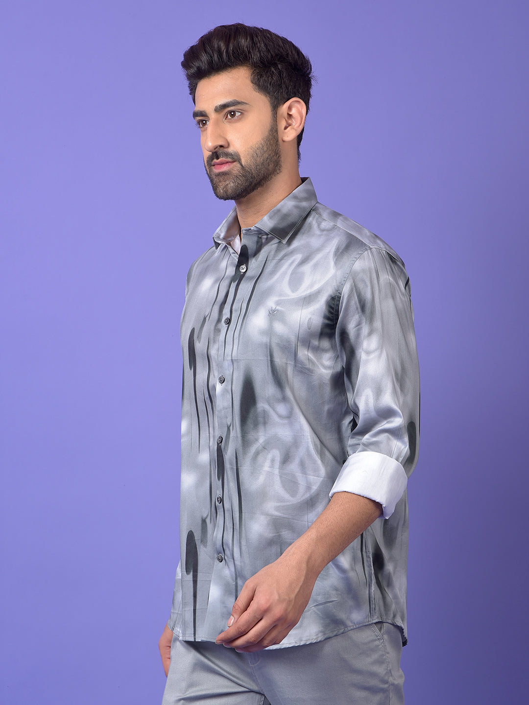 Grey Printed Shirt