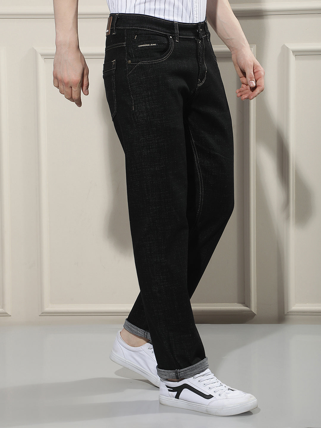 Refined Raven Black Straight Jeans