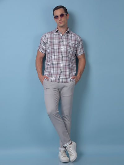 Pink Checked 100% Cotton Shirt