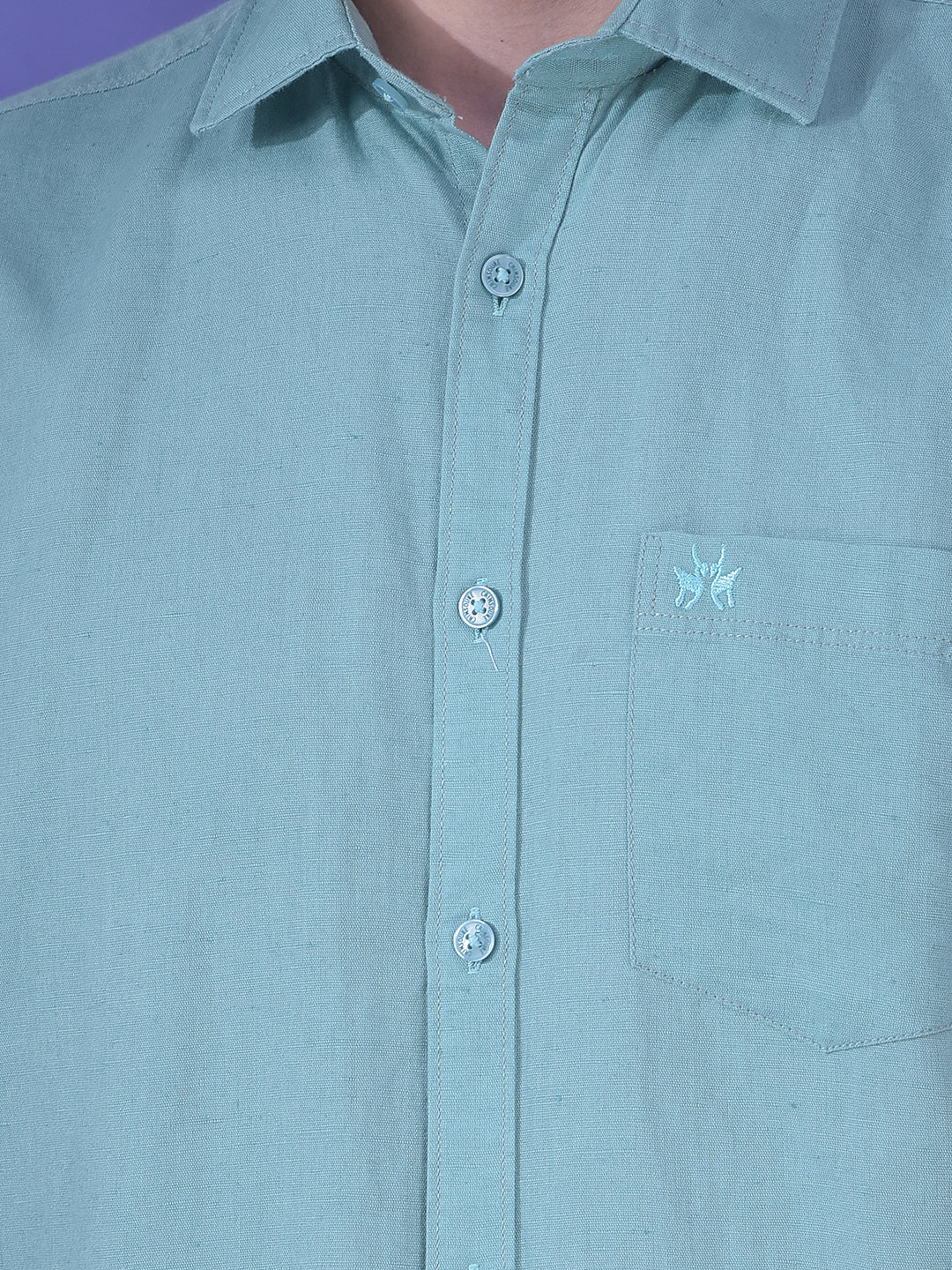 Eucalyptus Green Linen Shirt