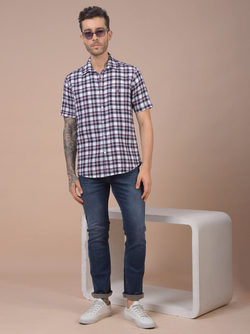 Red Checked 100% Cotton Shirt